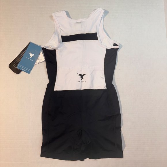 Insport Women's Black White Dri Tech 4-Way Cycling Pad Pro Suit, Size S NWT - Picture 11 of 16